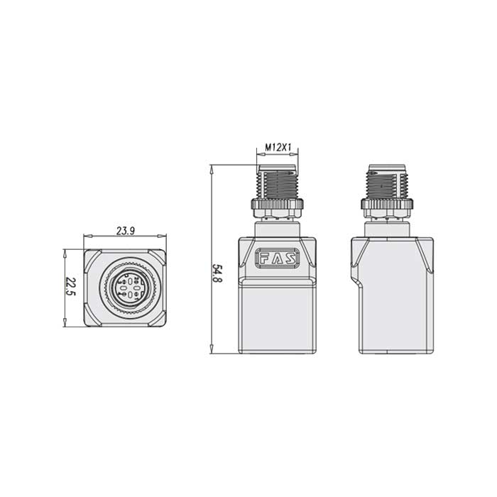 M12 4Pin D-coded 公頭直型轉(zhuǎn)RJ45直角型、0C4ES3